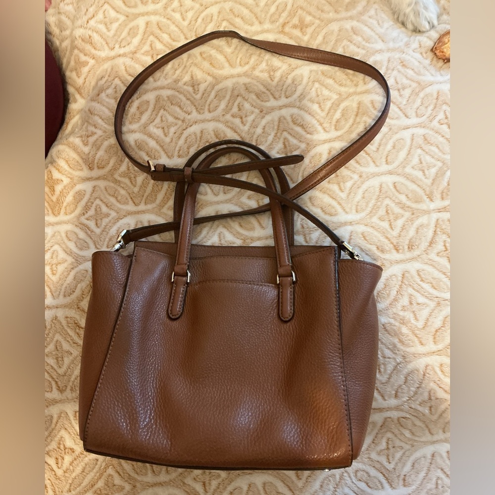 Kate Spade Brown Pebbled Leather Satchel Crossbody Tote - Picture 3 of 5